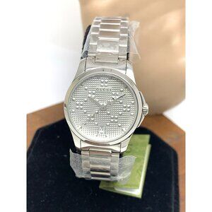 Gucci Women's Watch YA126551 G-Timeless Swiss Quartz Silver Dial Steel 27mm